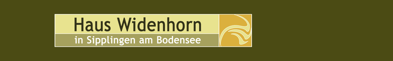 Logo Haus Widenhorn. Es besteht aus dem Schriftzug und einem Quadrat mit einer spiralförmigen Welle